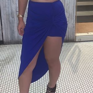 Charlotte Russe blue asymmetrical skirt